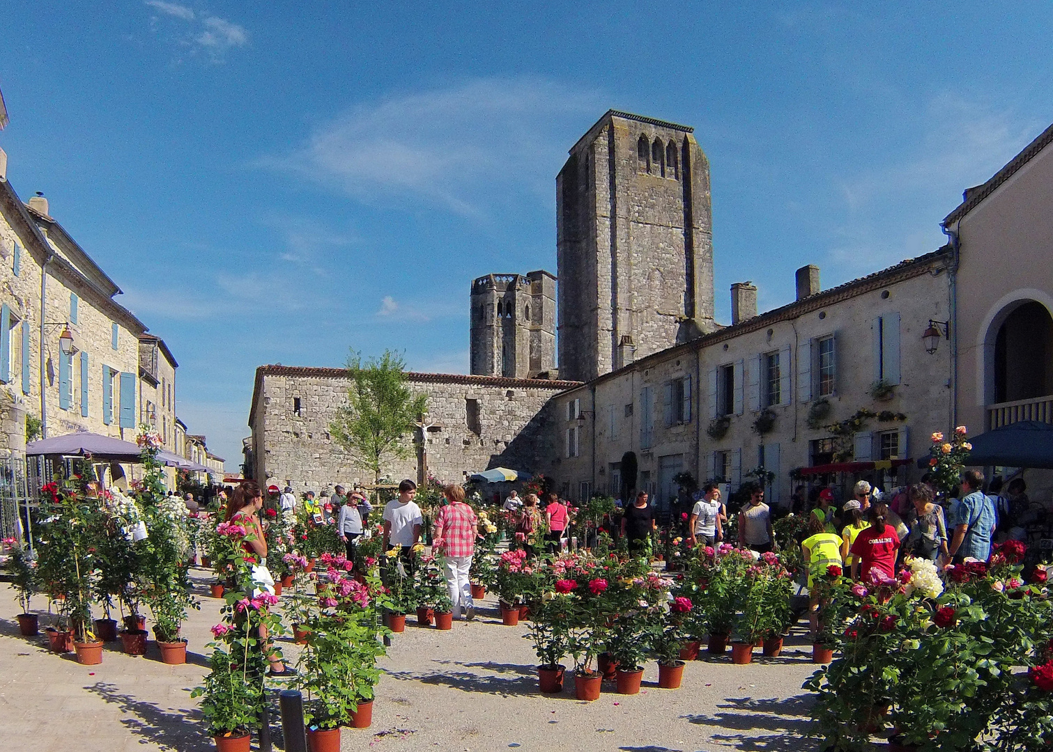 La Romieu (Gers) – Le marché aux roses - Der Rosenmarkt