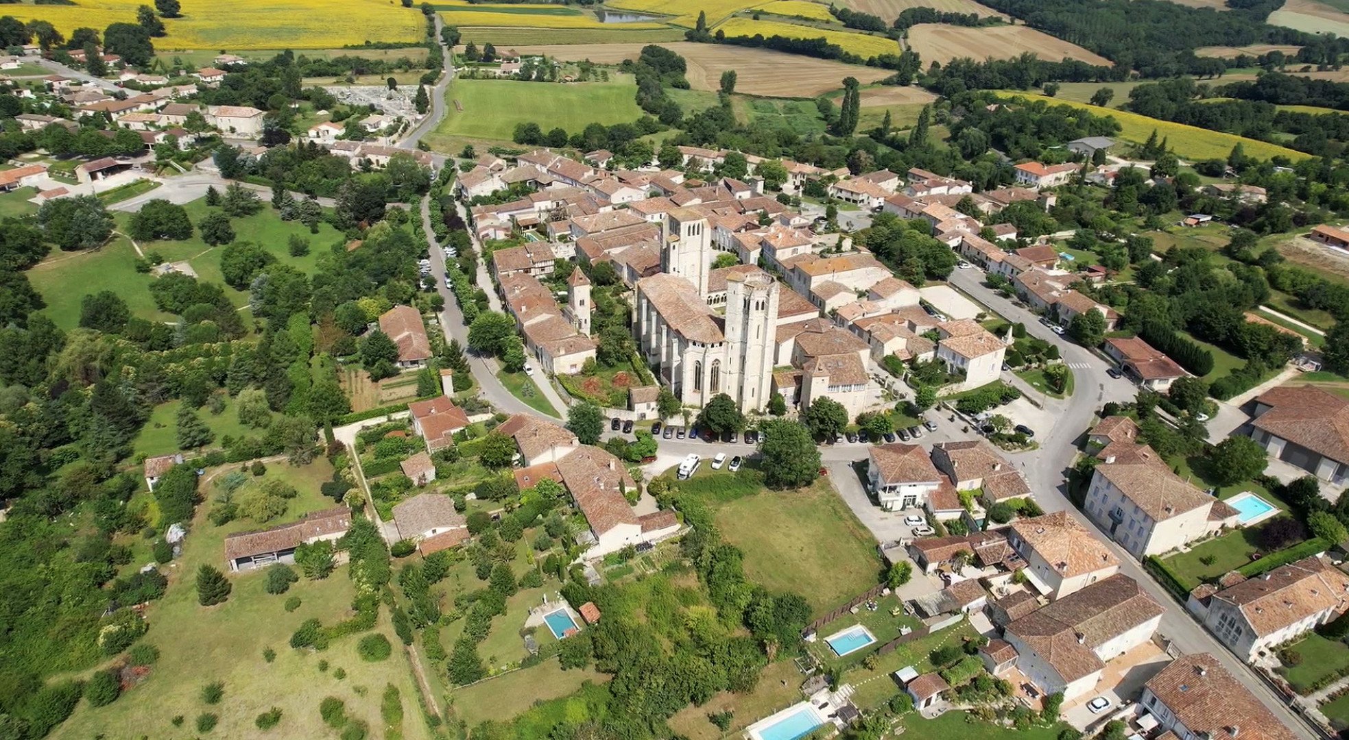 La Romieu vue du ciel