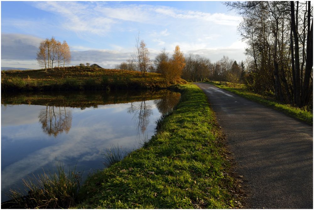 La route du bord de l'étang