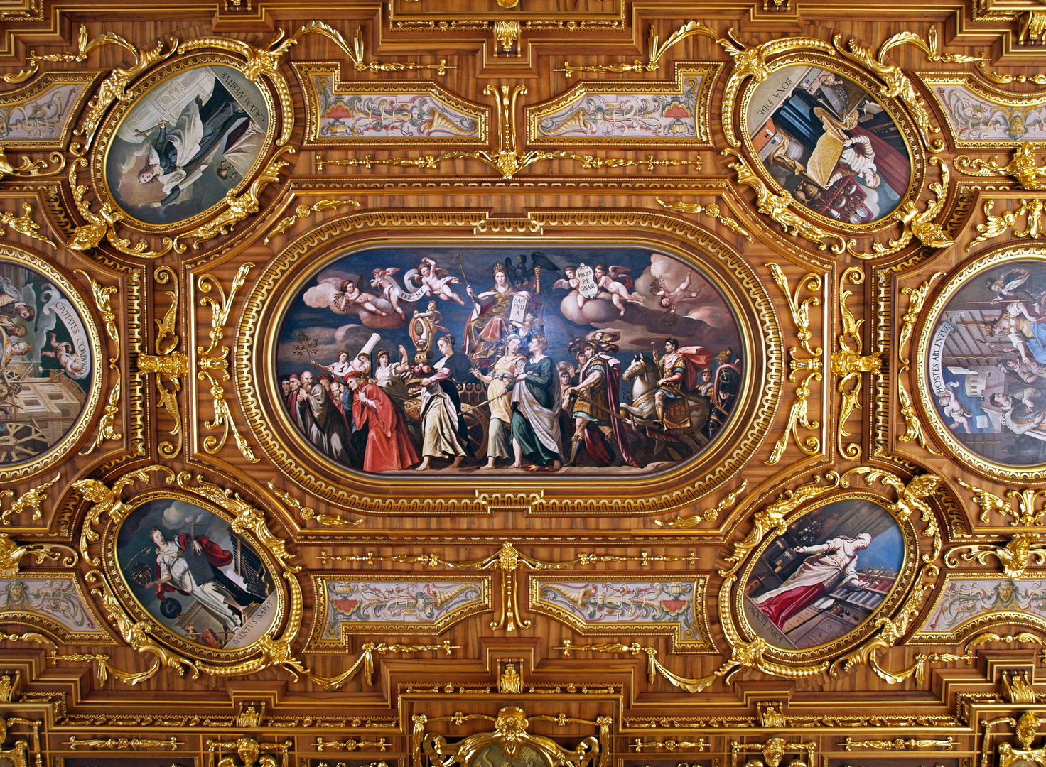 La sagesse (Sapientia), peinture centrale ovale du plafond de la Salle Dorée