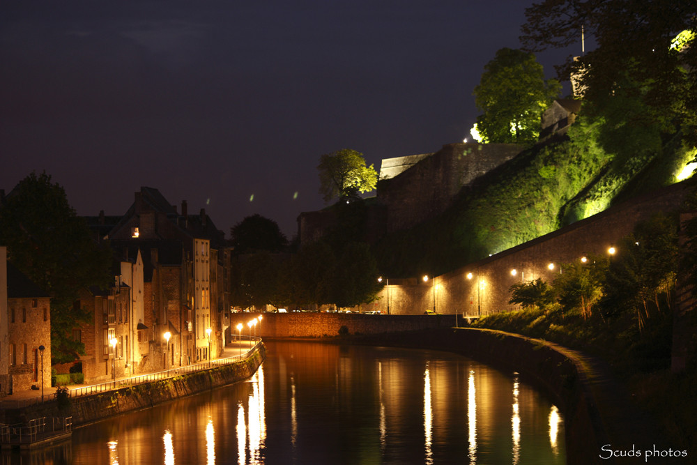 La Sambre et la citadelle de Namur by night