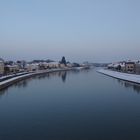 La Saône bordée par la neige