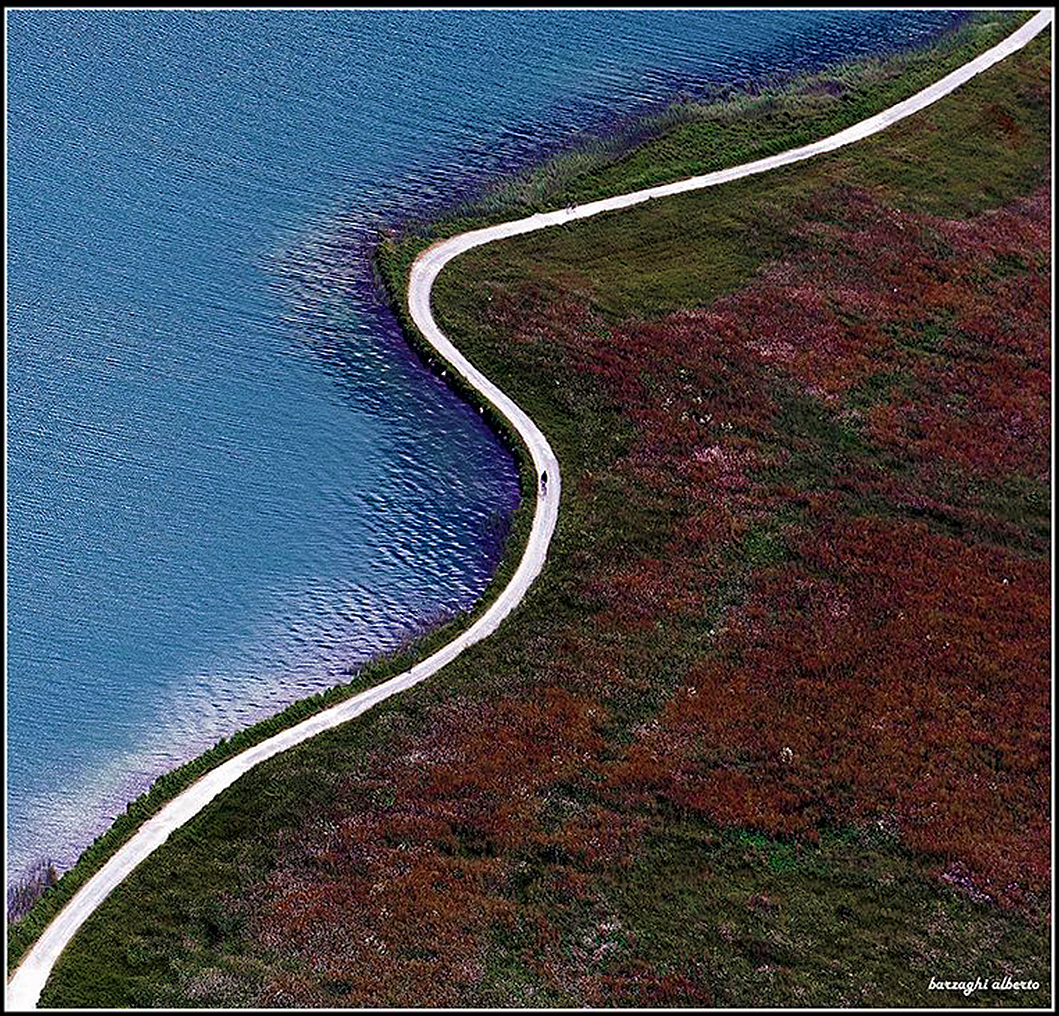   la strada e la bicicletta 