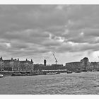 La Tamise vue du Pont de Westminster  --  Die Themse von der Westminster-Brücke aus gesehen