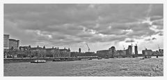 La Tamise vue du Pont de Westminster  --  Die Themse von der Westminster-Brücke aus gesehen