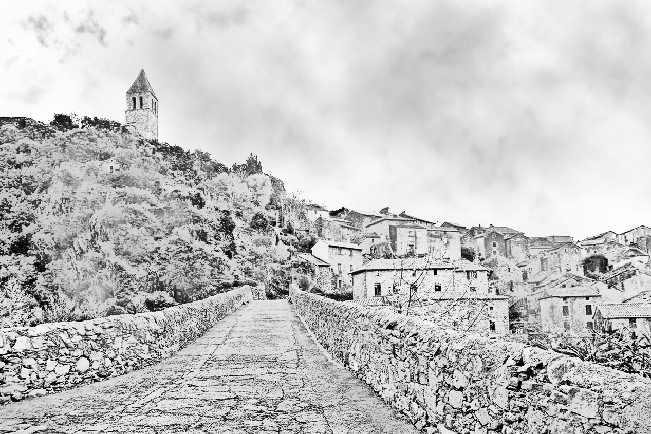 La tour et le pont du diable, façon dessin