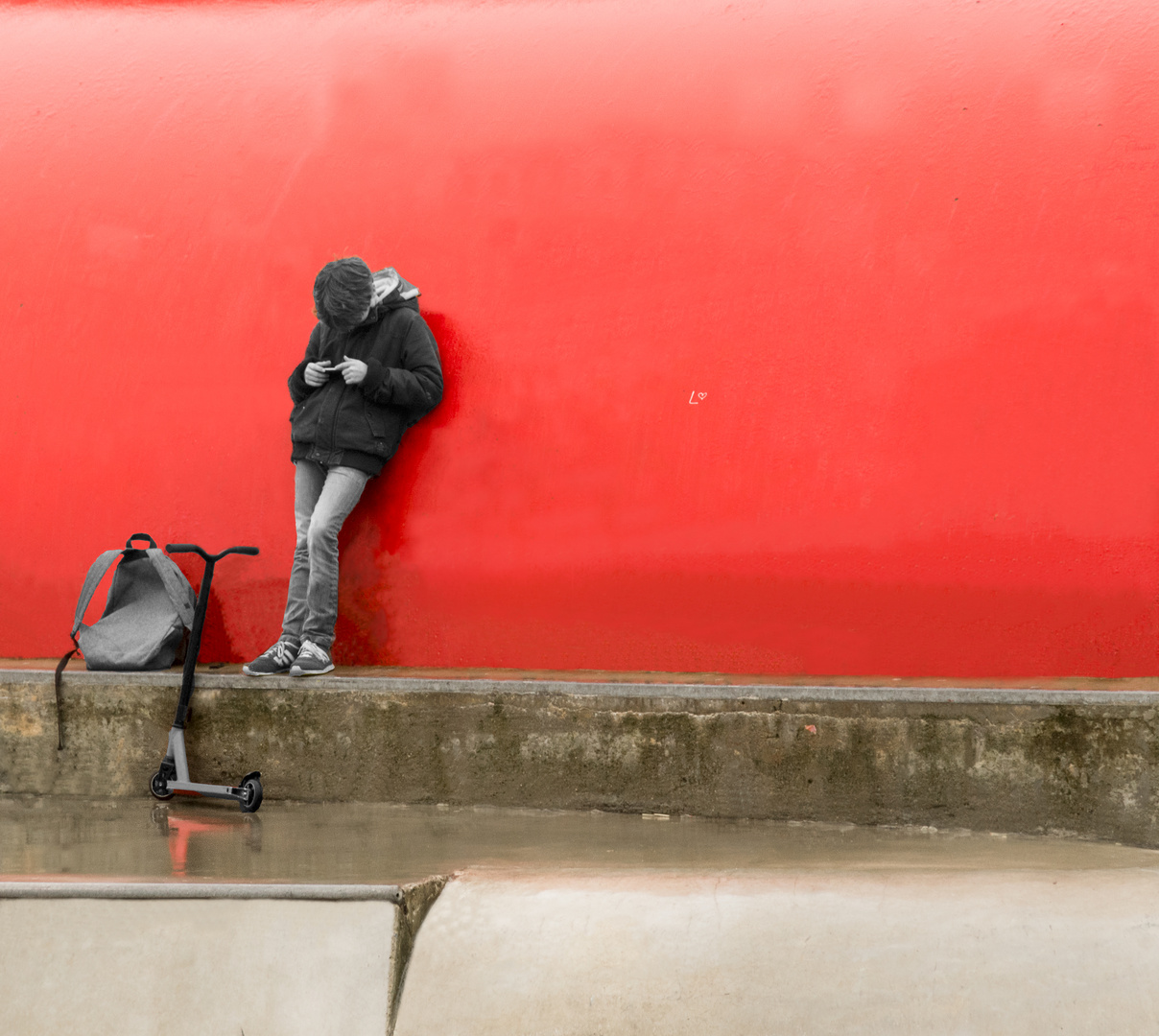 La trotinette et le texto