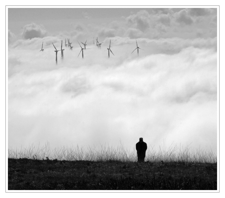 La tête dans les nuages.