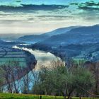 la valle del tevere nella foschia