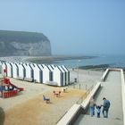 La voie à la plage d'Yport (Normandie) en Avril