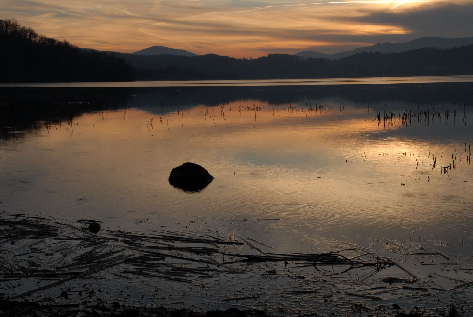 Laacher See im Abendlicht (Winter)