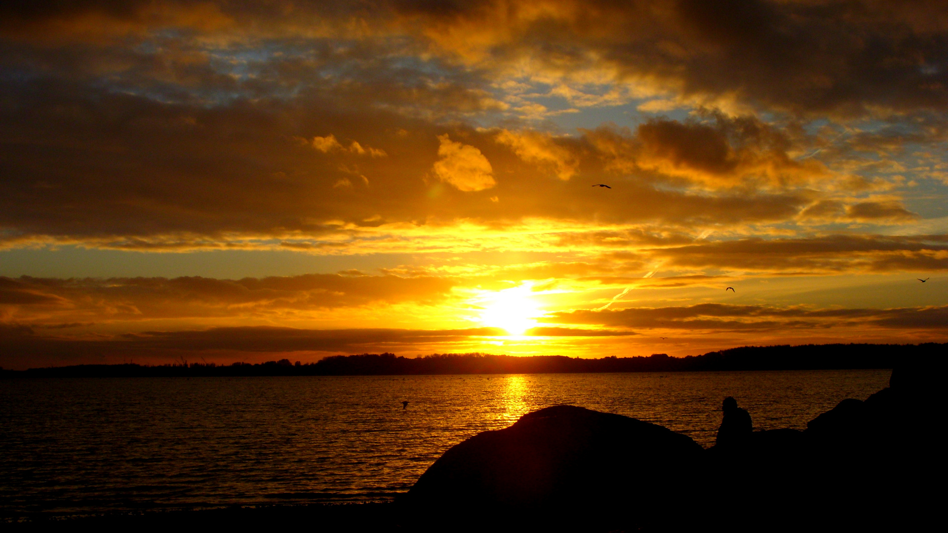 Laboe - "Kalter, einsamer, herbstlicher Sonnenuntergang"