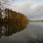 lac à la tombée du jour