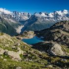 Lac Blanc mit Blick auf die Mont-Blanc-Gruppe