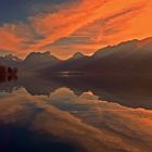 Lac d'Annecy au coucher du soleil. (Haute Savoie)