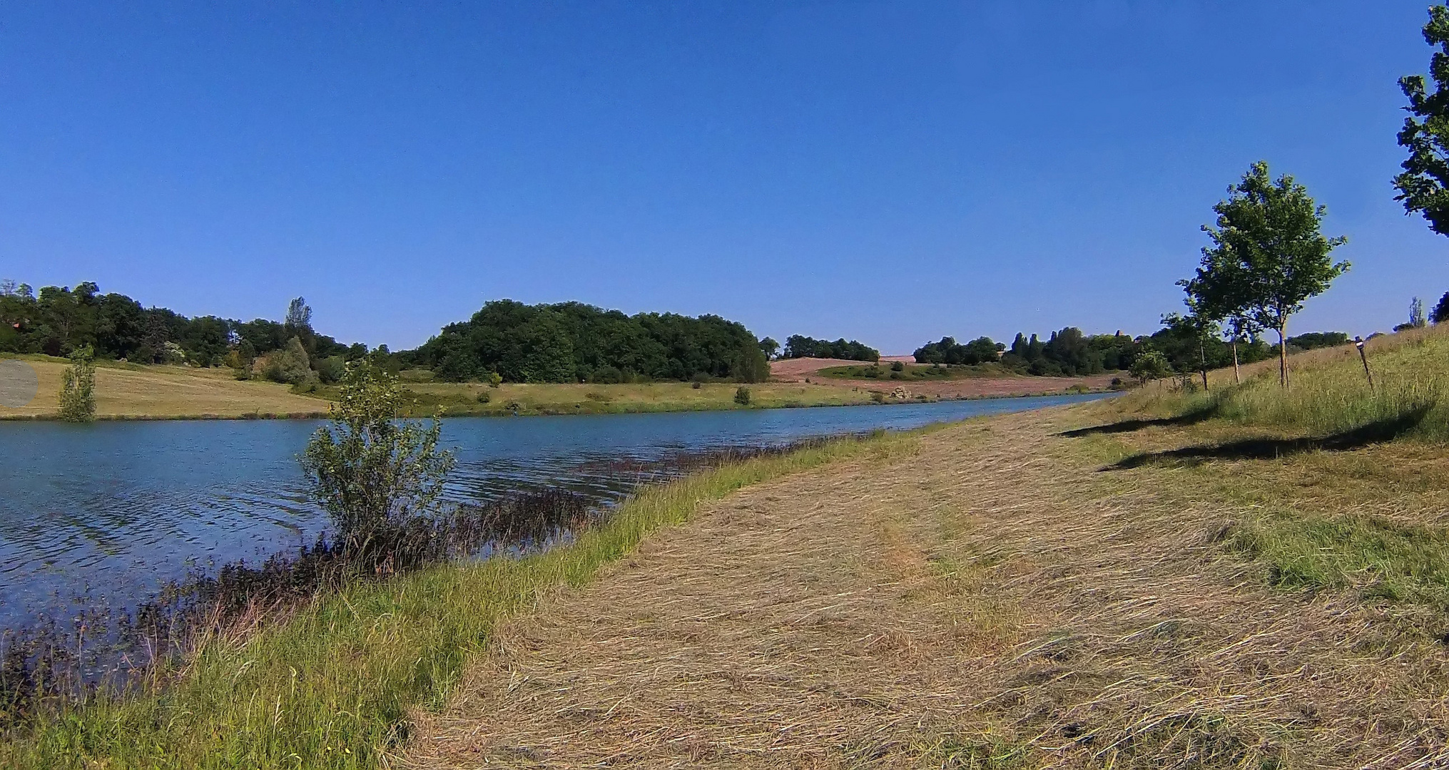 Lac du Bousquetara (Caussens – Gers) Vue vers le sud - Bousquetara-See : Blick nach Süden