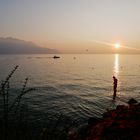 Lac Léman et son coucher de soleil