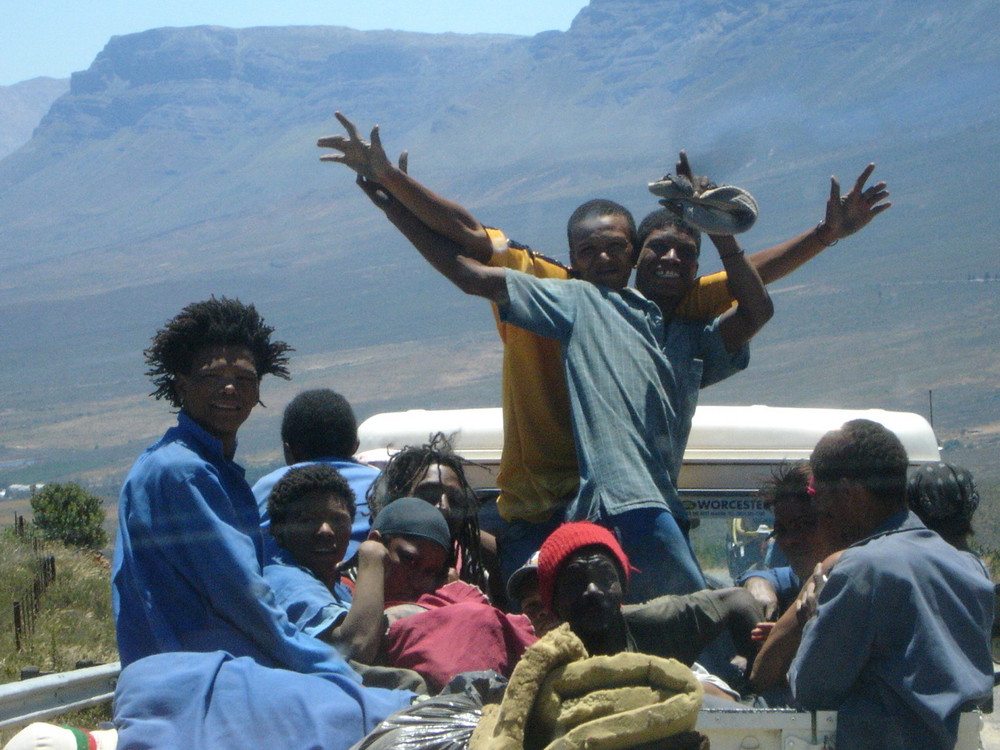 lachende menschen bei der arbeit- südafrikanische impressionen II
