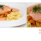 Lachs auf Gemüsebett mit Nudeln 2