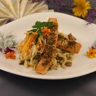 Lachs auf Pfifferlingrhamspätzle