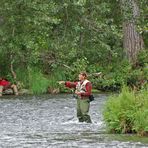 Lachsangler am Russian River, Kenai Peninsula, Alaska