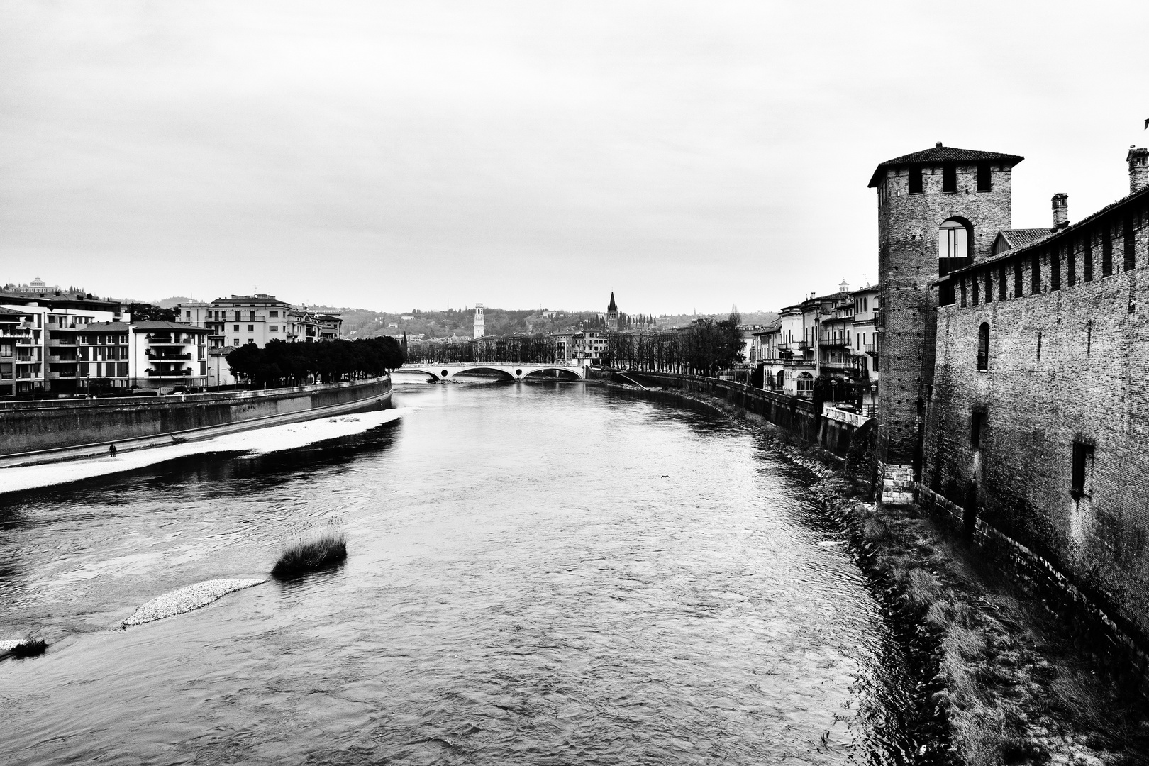 L'Adige dal ponte del Castelvecchio, Verona