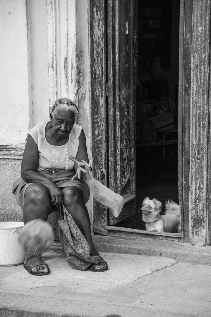 lady and dog