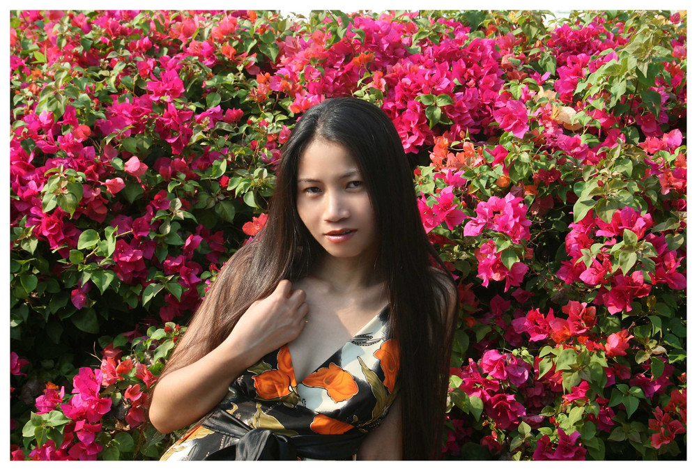 Lady and Flowers