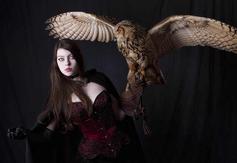 Lady and the owl