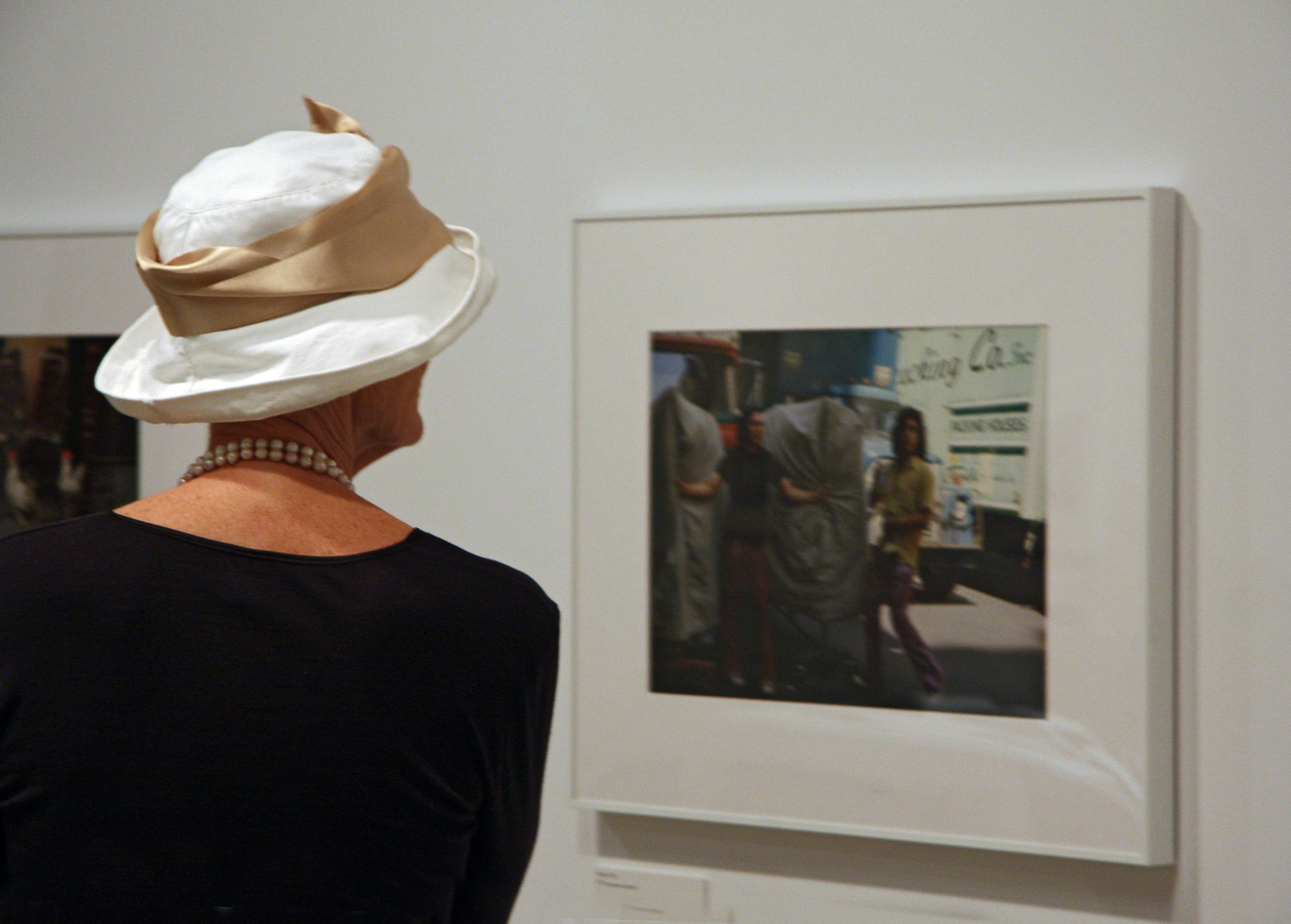 Lady at an exhibition