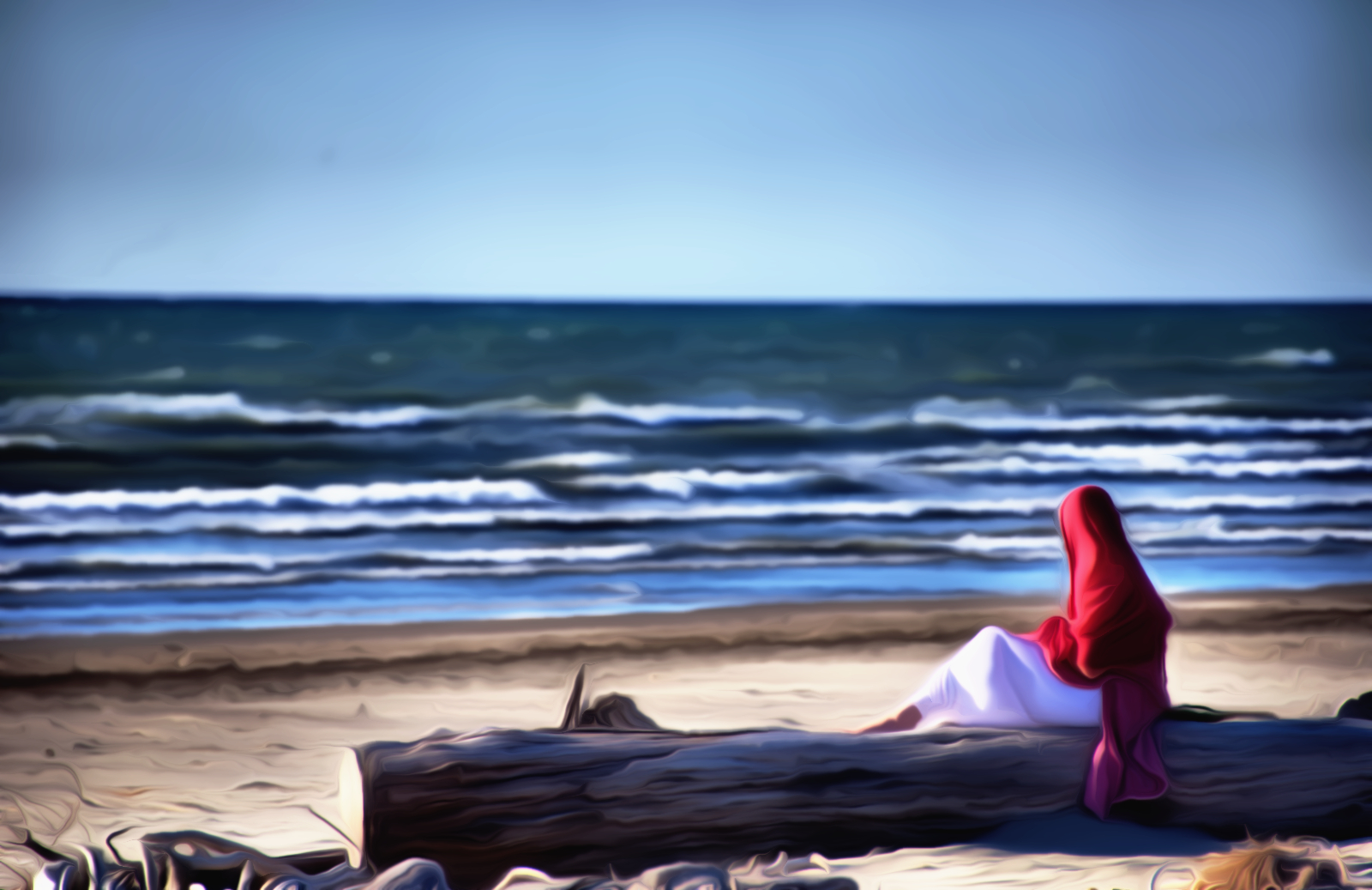 lady at the beach 1, heftige Filter aber irgendwie doch schoen