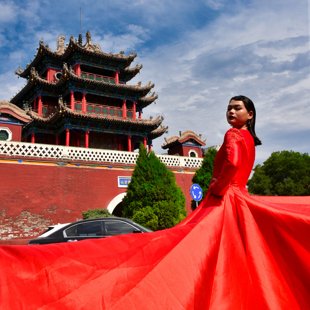 Lady in Red  China Gansu