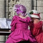 Lady in Red with Lady in Pink