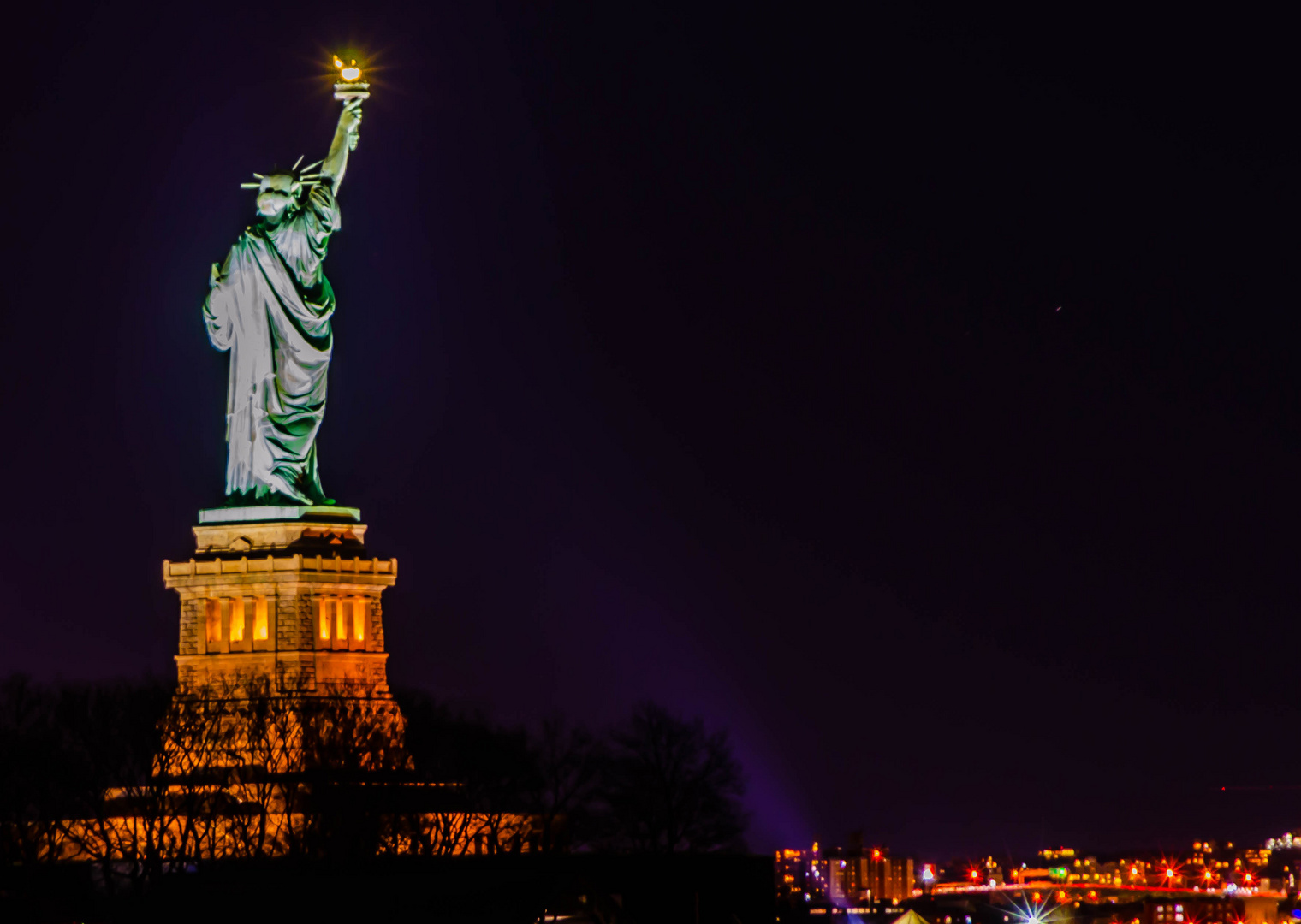 Lady Liberty watching over New York Harbor