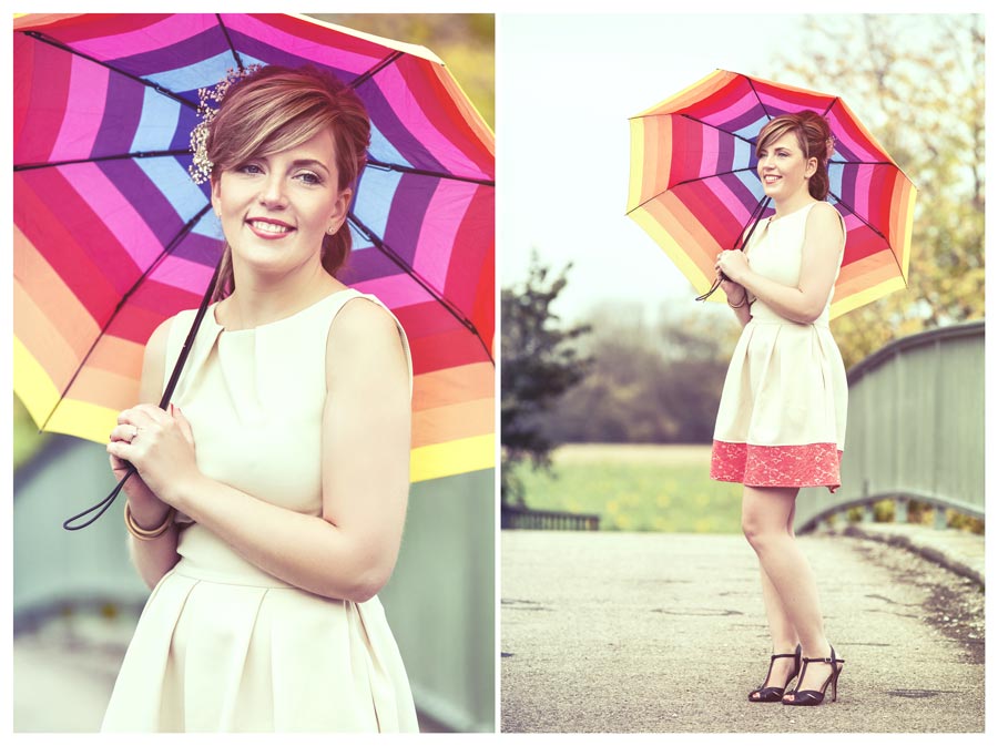 Lady mit bunten Regenschirm!