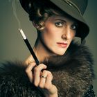 Lady with hat and cigarette