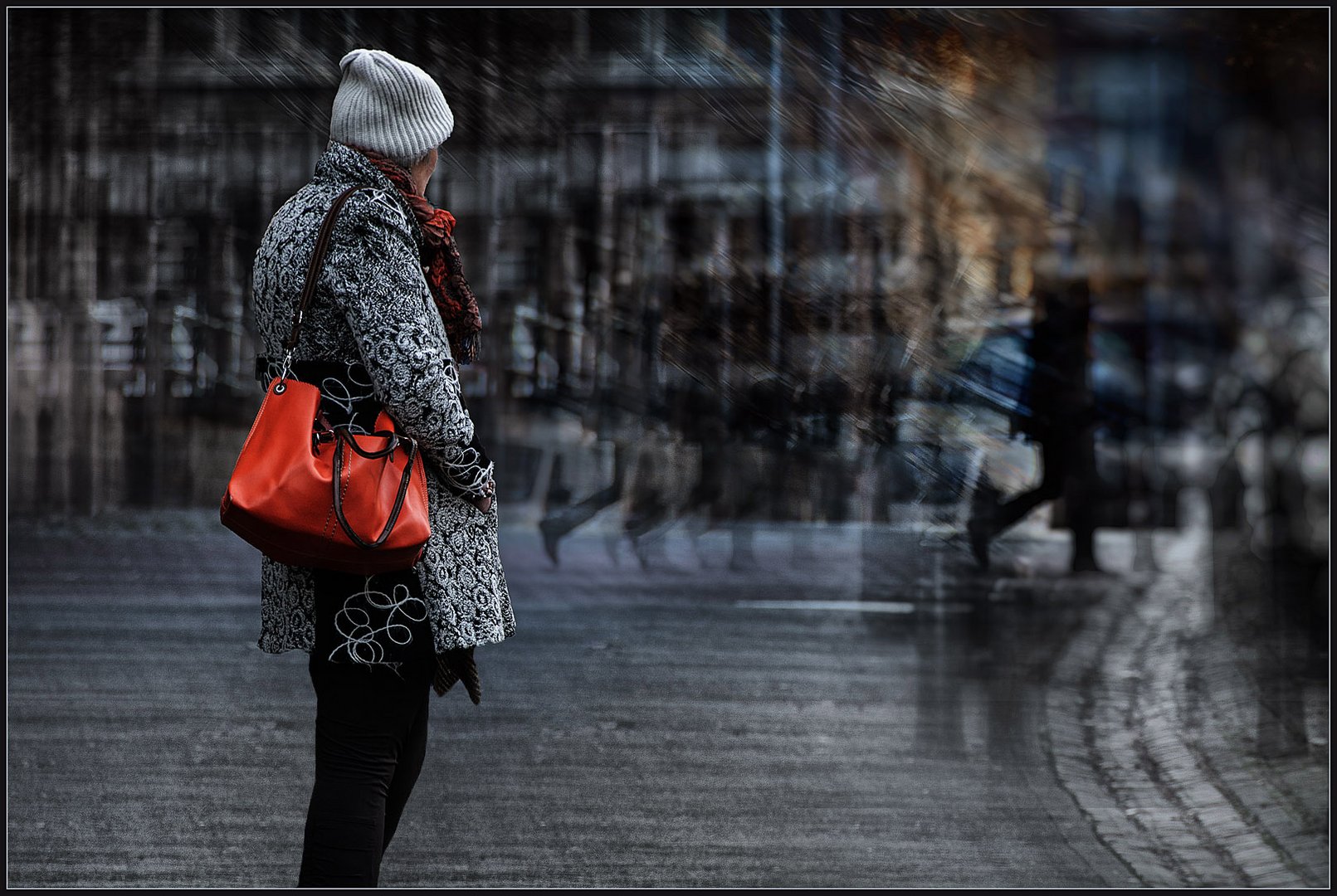 LADY WITH RED BAG