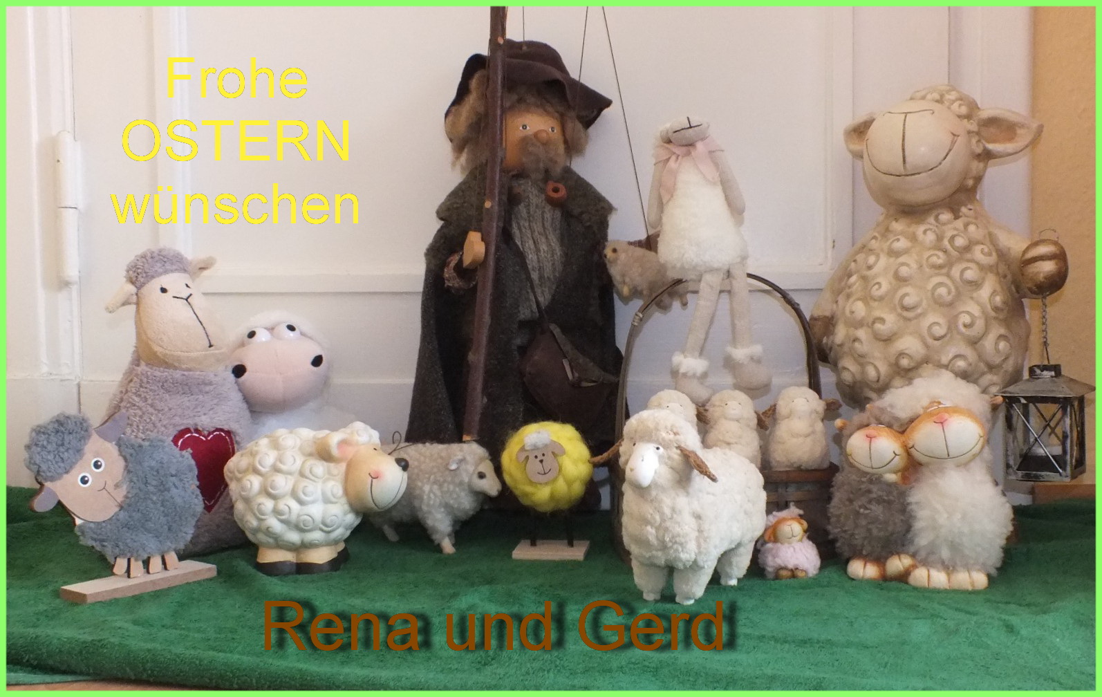 Lämmer und Schafe zu Ostern.