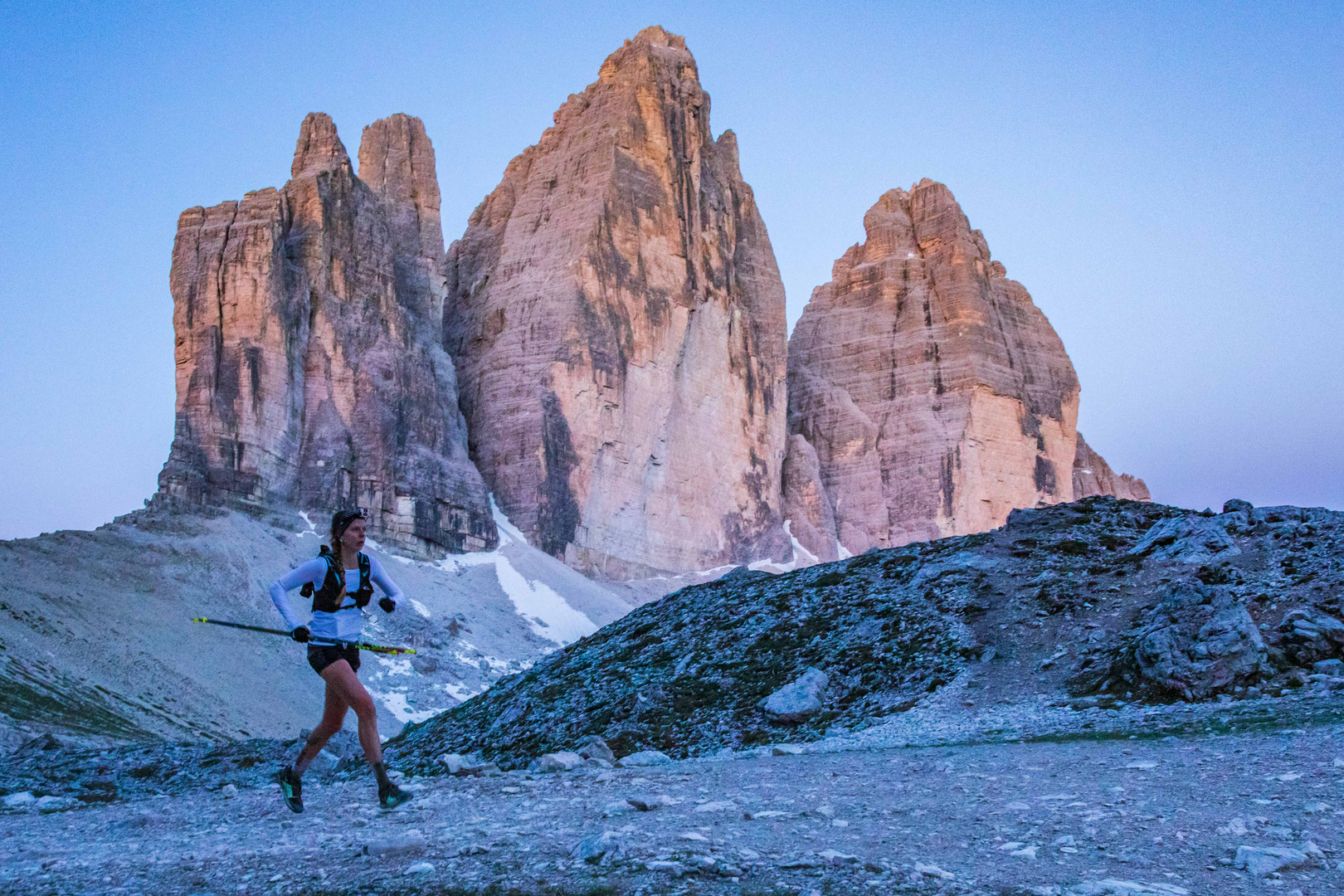 Läuferin des Lavaredo Ultratrails