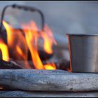 Lagerfeuerkaffee in der Nordmongolei