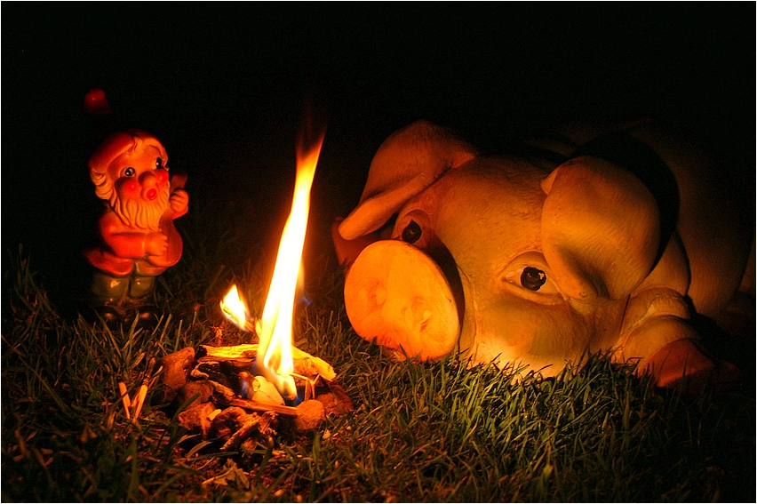 Lagerfeuerromantik mit Herbert und Egbert