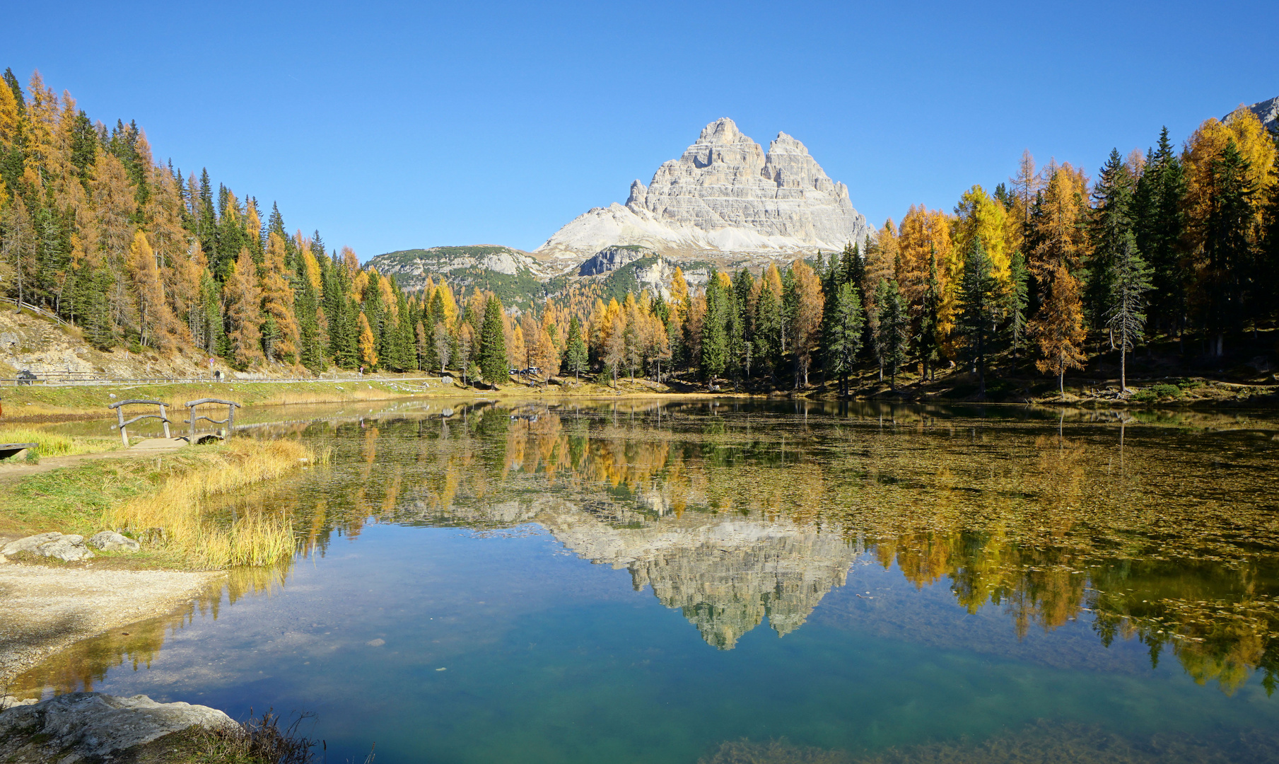 Lago d´Antorno mit den Drei Zinnen