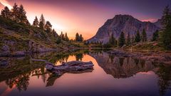 Lago di Limides Sonnenuntergang