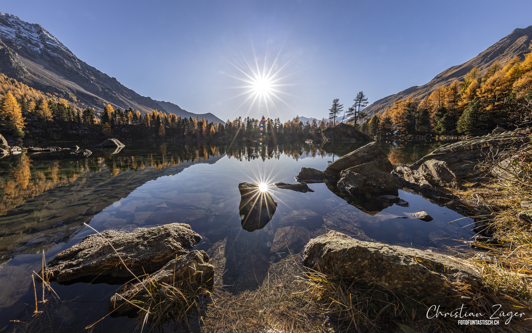 Lago di Saoseo mit Sonnensterne