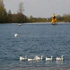 Lago Laprello Heinsberg, so gross ist der See nicht, aber fuer 3 Segelboote reicht es...