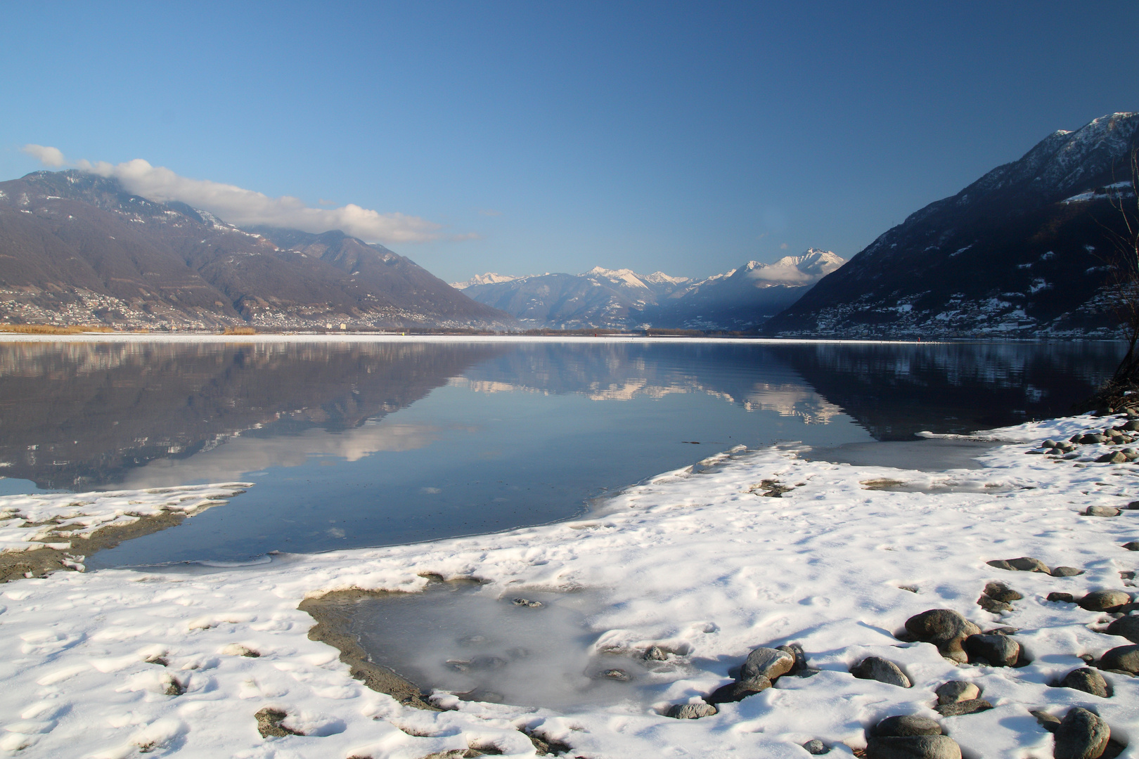 Lago Maggiore im Schnee