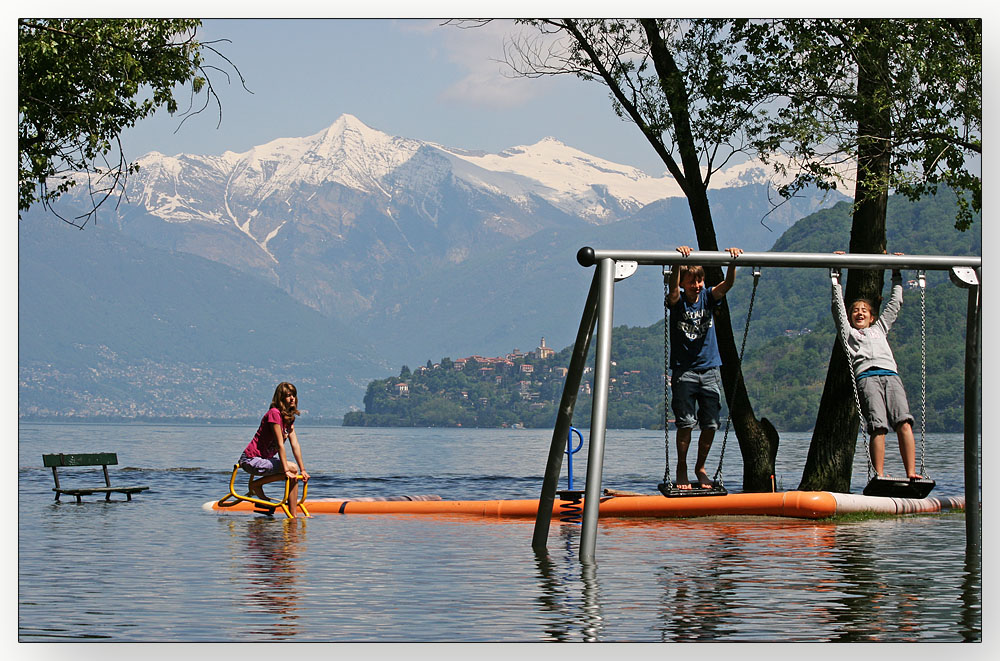 Lago Maggiore mit Hochwasser