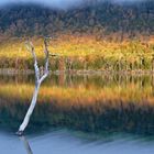 Lago, Nubes y bosque en otoño