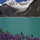 Laguna Paron con el fondo de Piramide Garsilazo izquierda y Chacrarraju derecha