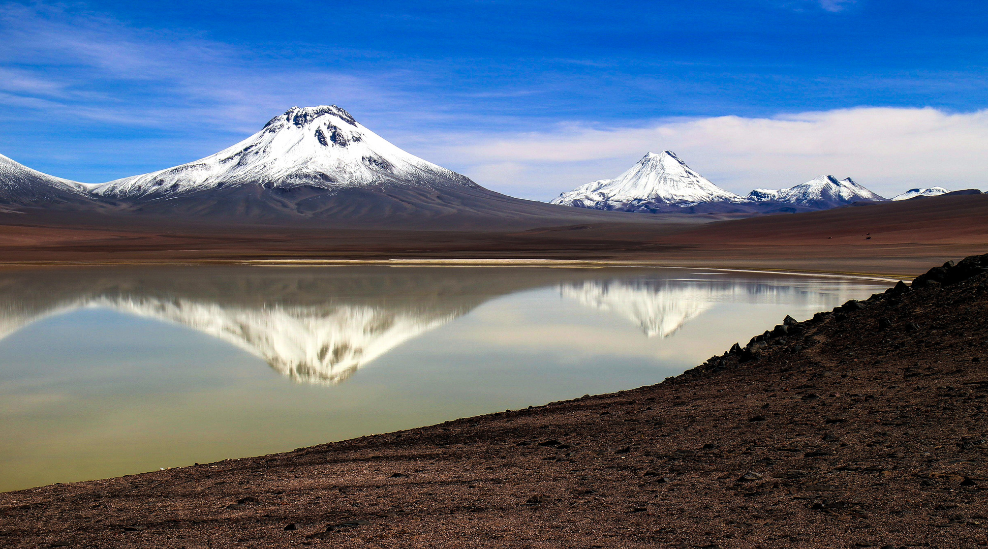 Lagune am Lascar im Bolivianischen Winter